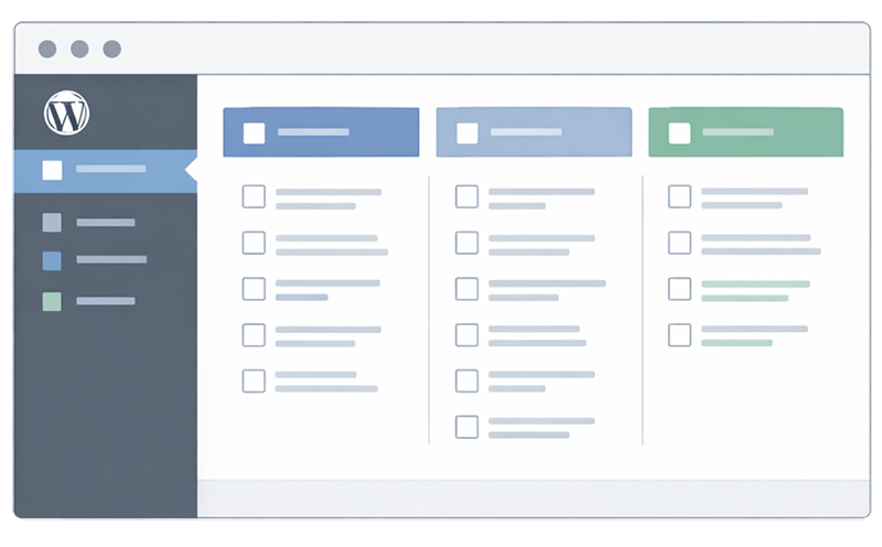 Illustration of theJumpsuitAI Pro admin interface showing content selection for generating llms.txt and Markdown files in WordPress